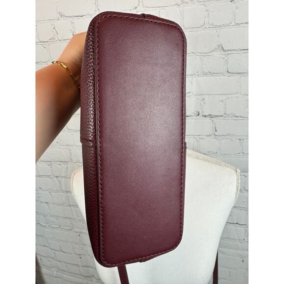 MICHAEL KORS Hyde oxblood color small pebbled leather satchel handbag NEW - Picture 7 of 13